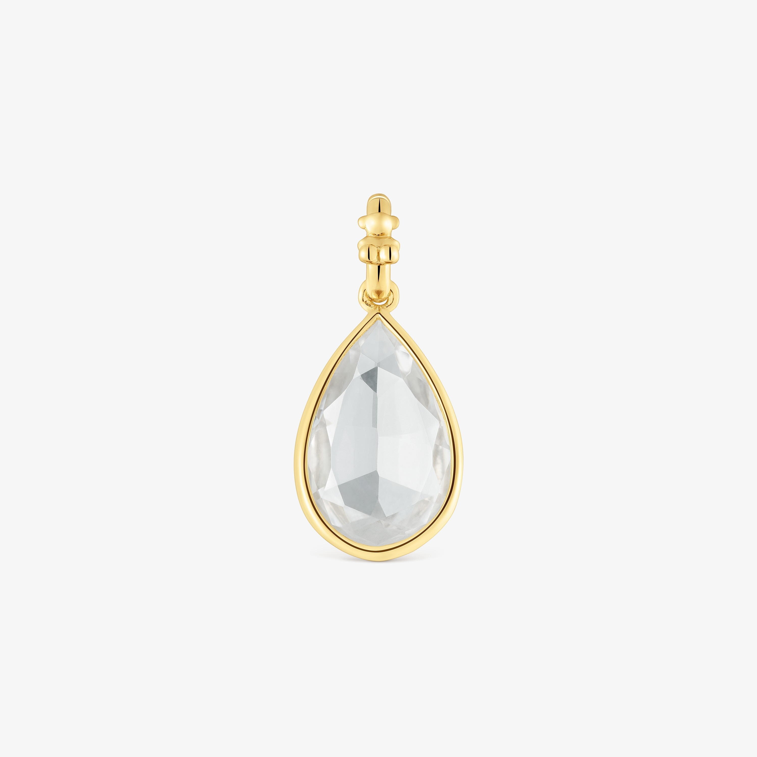 Small 18K gold vermeil Pendant with rock crystal quartz Medallions
