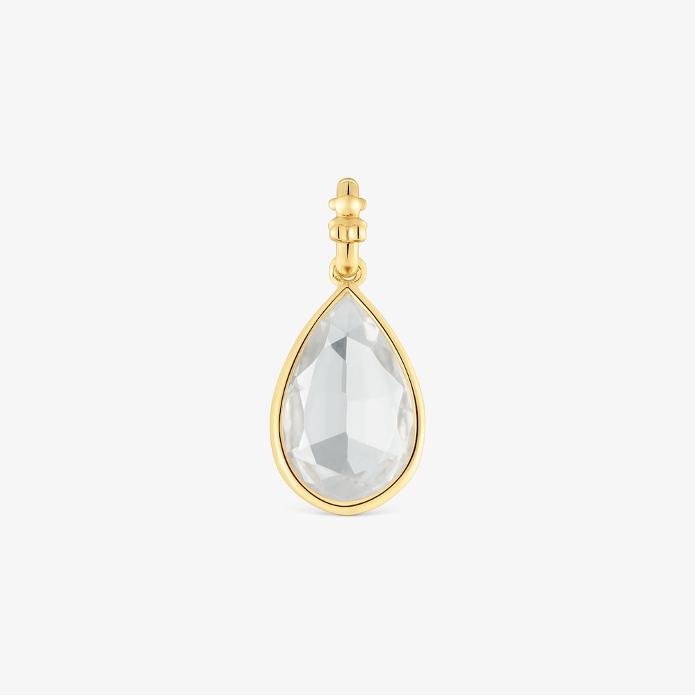 Small 18K gold vermeil Pendant with rock crystal quartz Medallions