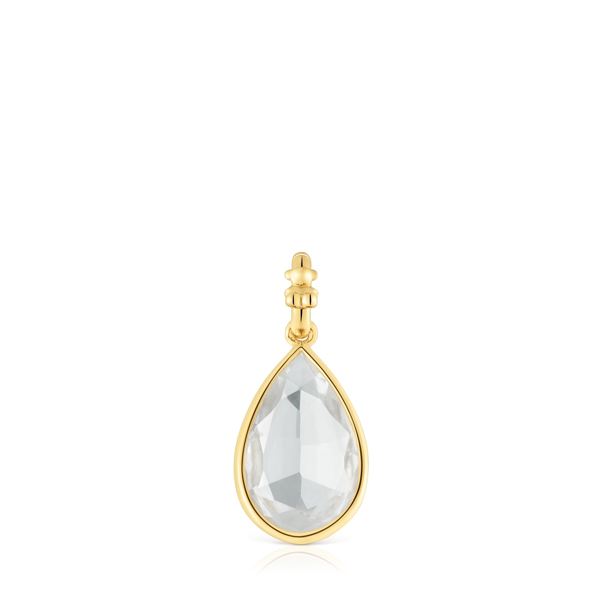Colgante pequeño con baño de oro 18 kt sobre plata y cristal de roca Medallions