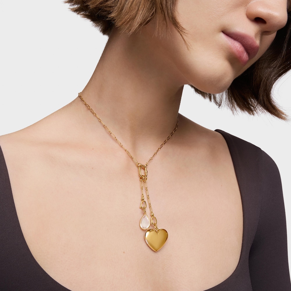 Colgante pequeño con baño de oro 18 kt sobre plata y cristal de roca Medallions Colgante pequeño con baño de oro 18 kt sobre plata y cristal de roca Medallions