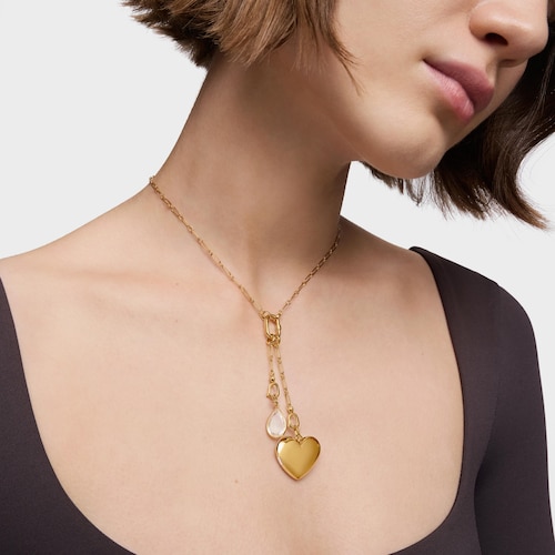Colgante pequeño con baño de oro 18 kt sobre plata y cristal de roca Medallions