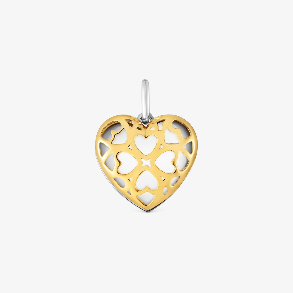 Two-tone double heart Pendant Medallions