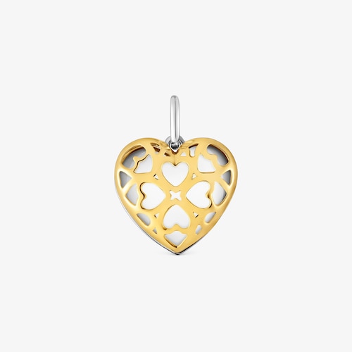 Two-tone double heart Pendant Medallions