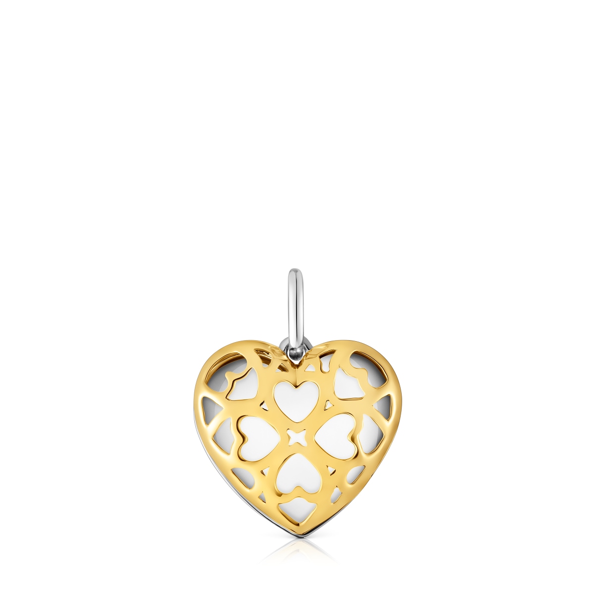 Colgante doble corazón bicolor Medallions