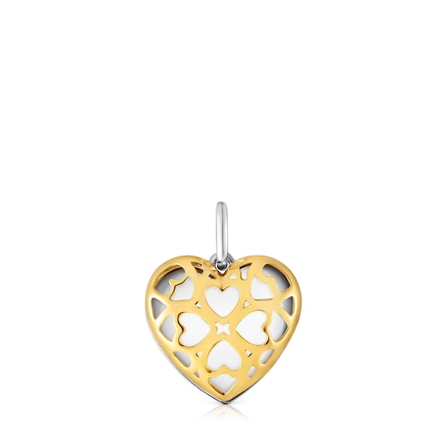 Colgante doble corazón bicolor Medallions