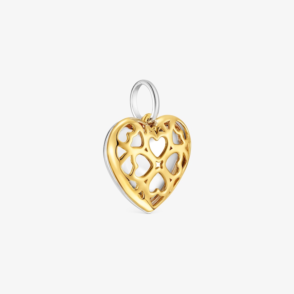 Two-tone double heart Pendant Medallions