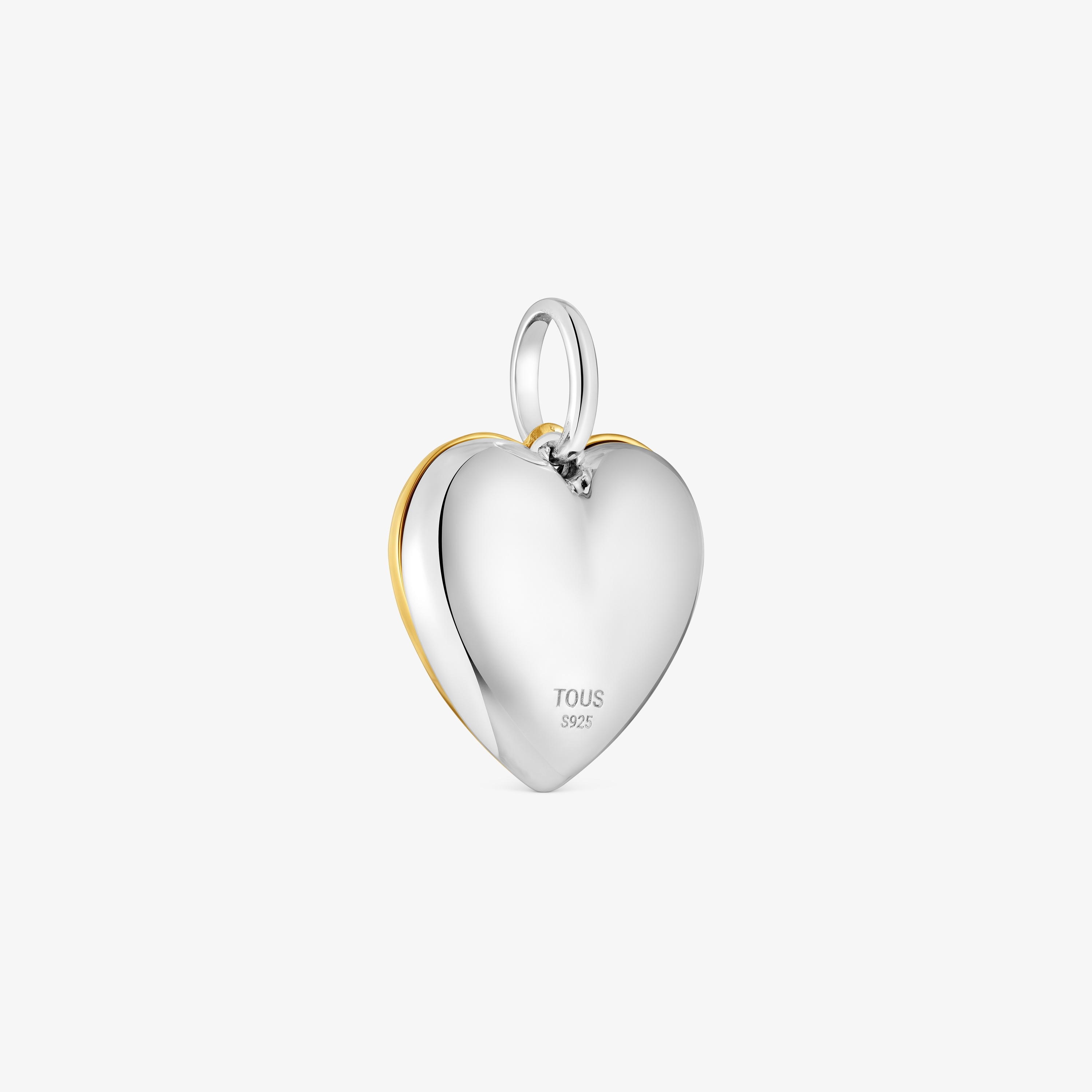 Two-tone double heart Pendant Medallions