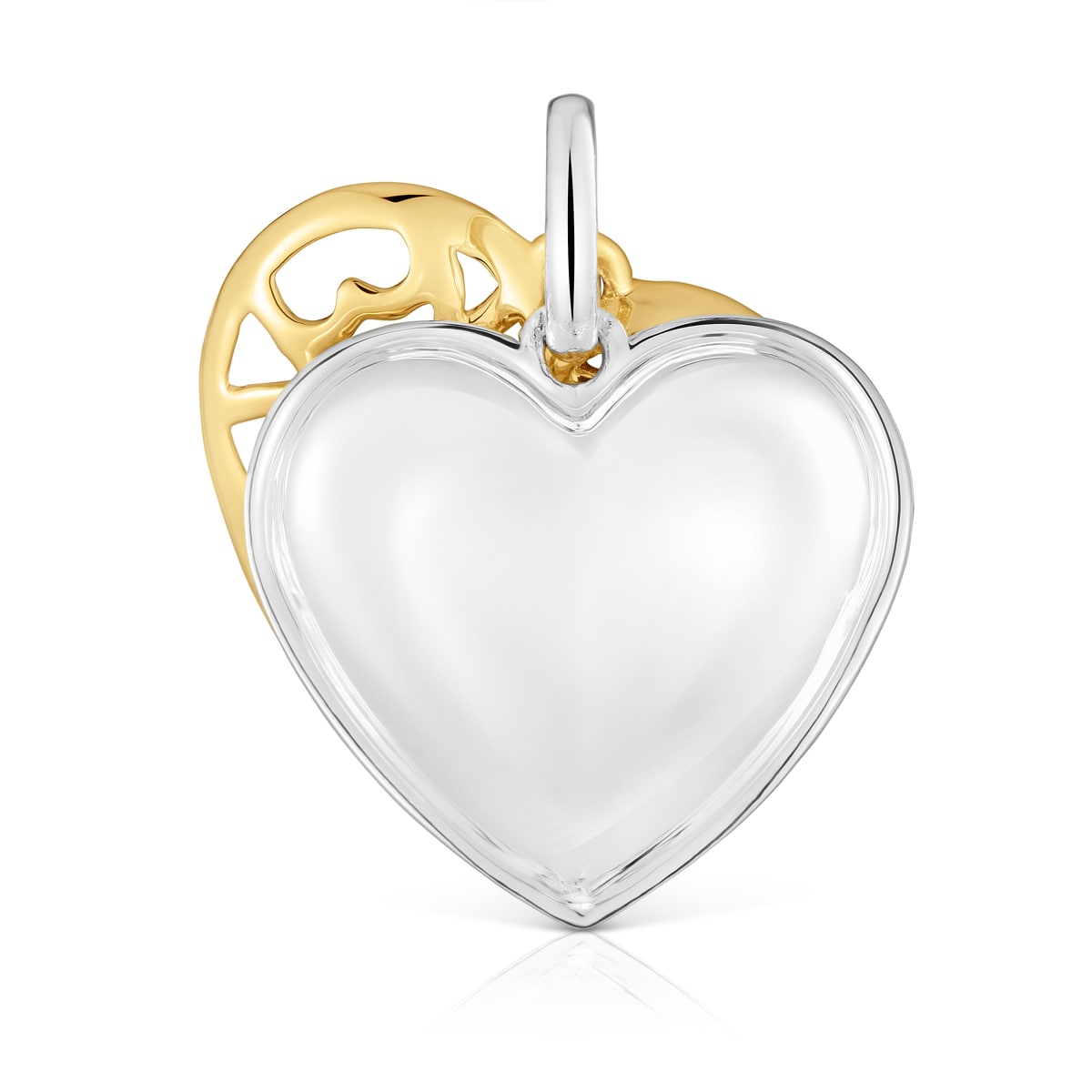 Colgante doble corazón bicolor Medallions