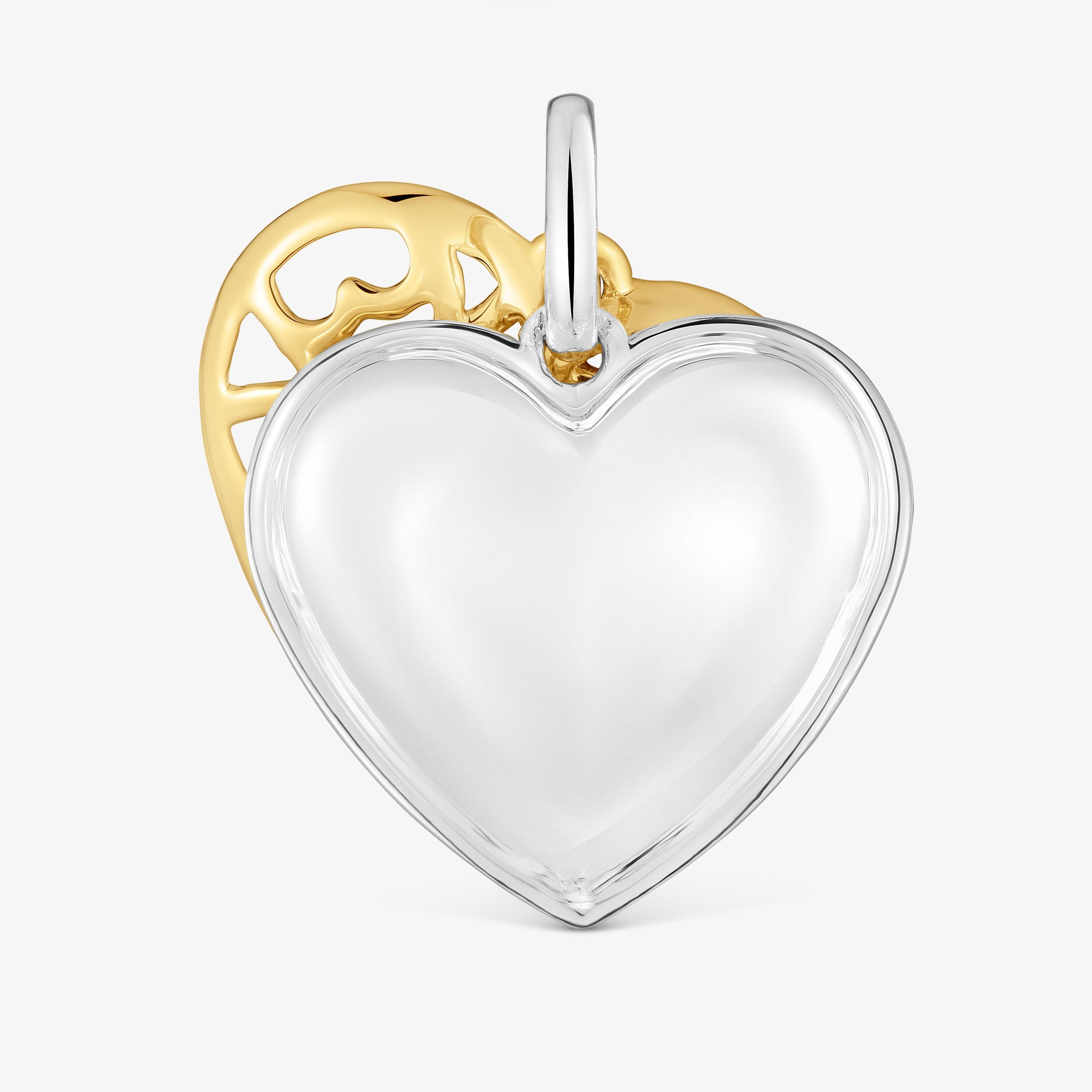 Two-tone double heart Pendant Medallions