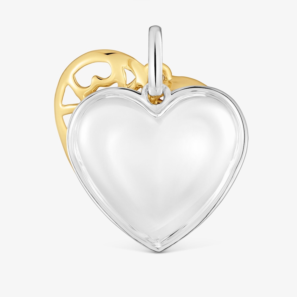 Two-tone double heart Pendant Medallions