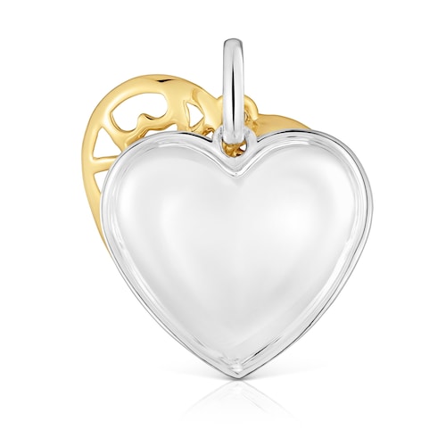 Two-tone double heart Pendant Medallions