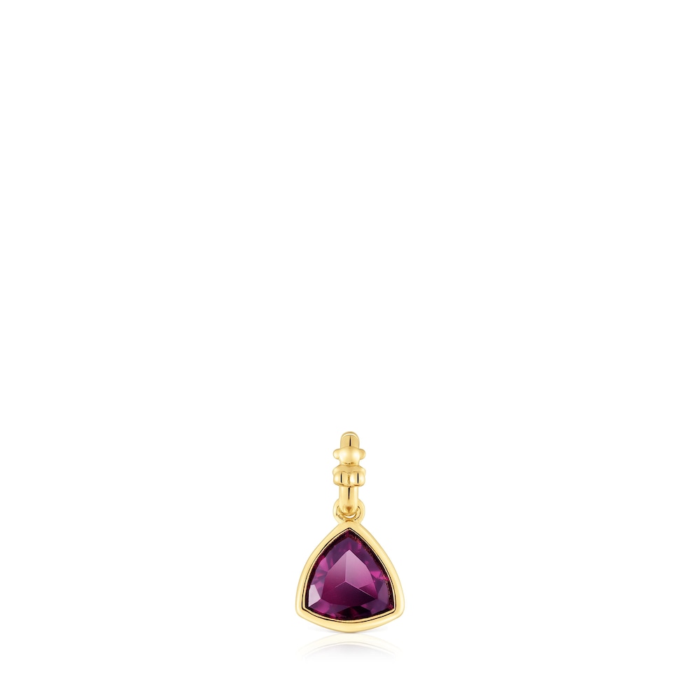 Small 18kt gold plating over silver Pendant with rhodolite Medallions