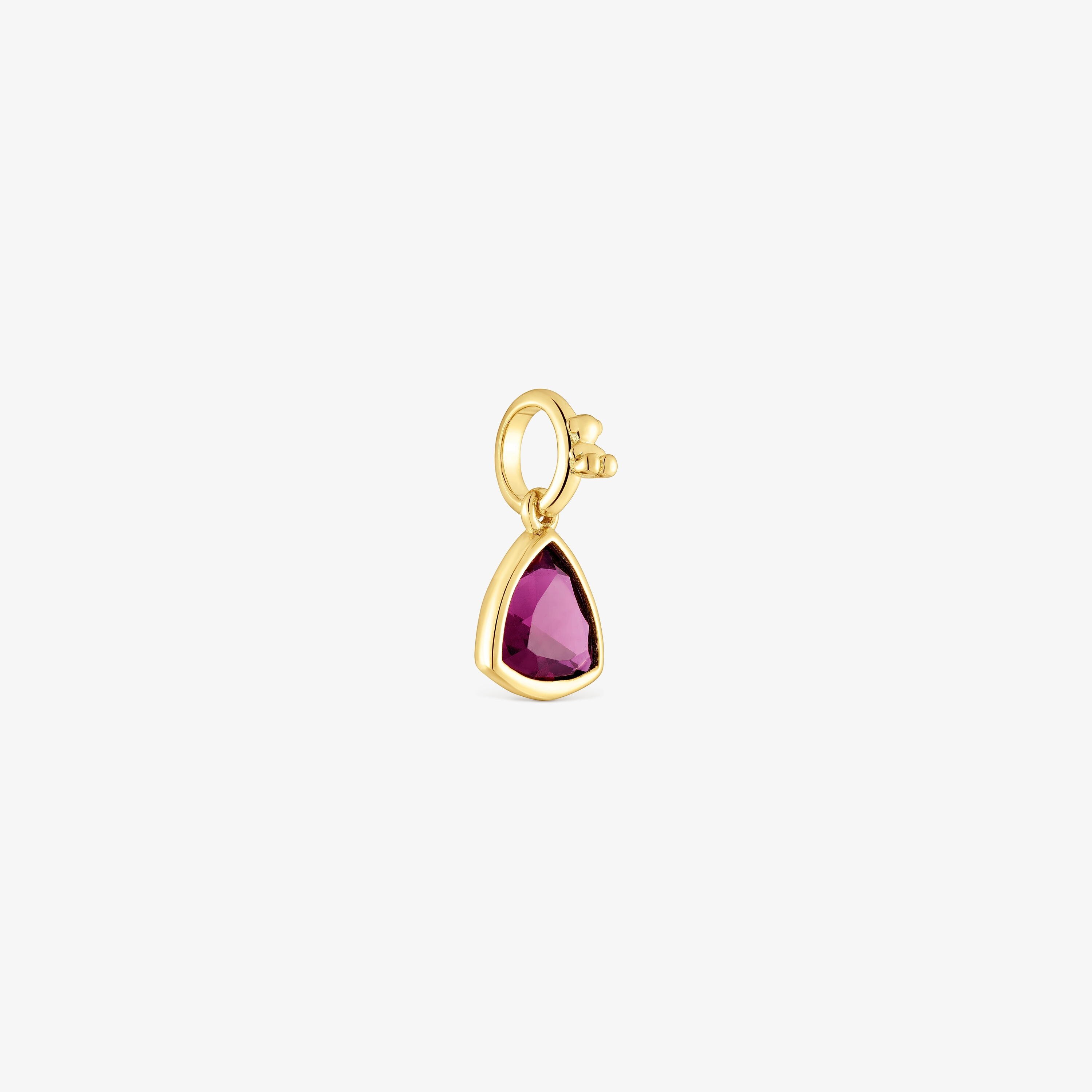 Small 18K gold vermeil Pendant with rhodolite Medallions