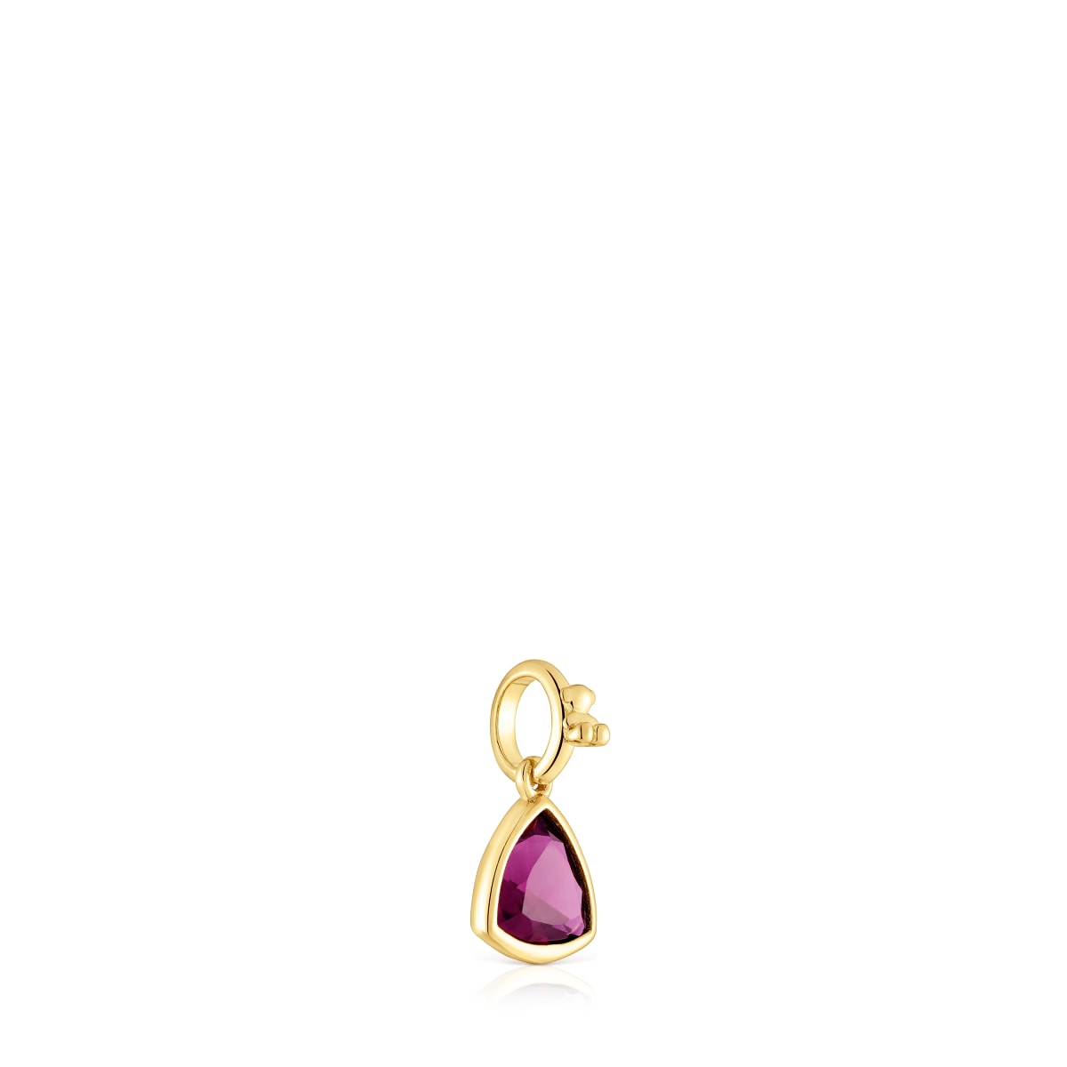 Colgante pequeño con baño de oro 18 kt sobre plata y rodolita Medallions