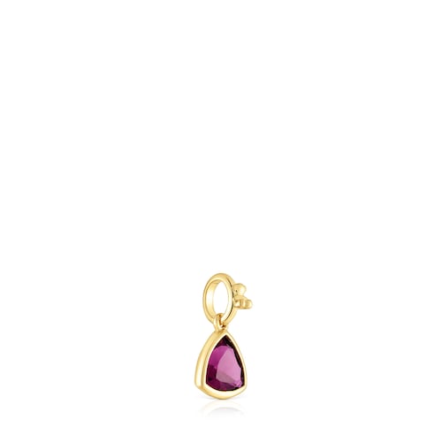 Colgante pequeño con baño de oro 18 kt sobre plata y rodolita Medallions