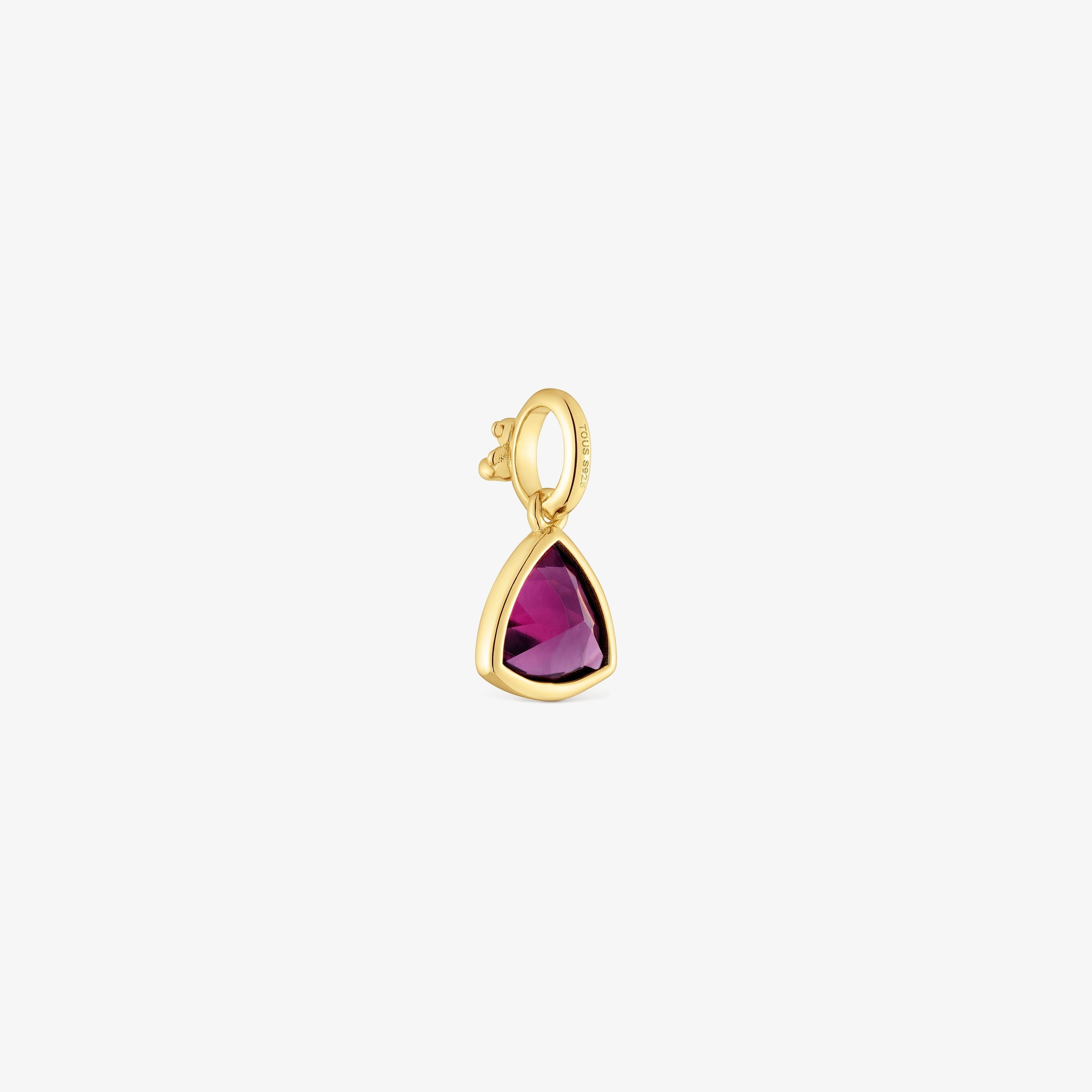 Small 18K gold vermeil Pendant with rhodolite Medallions