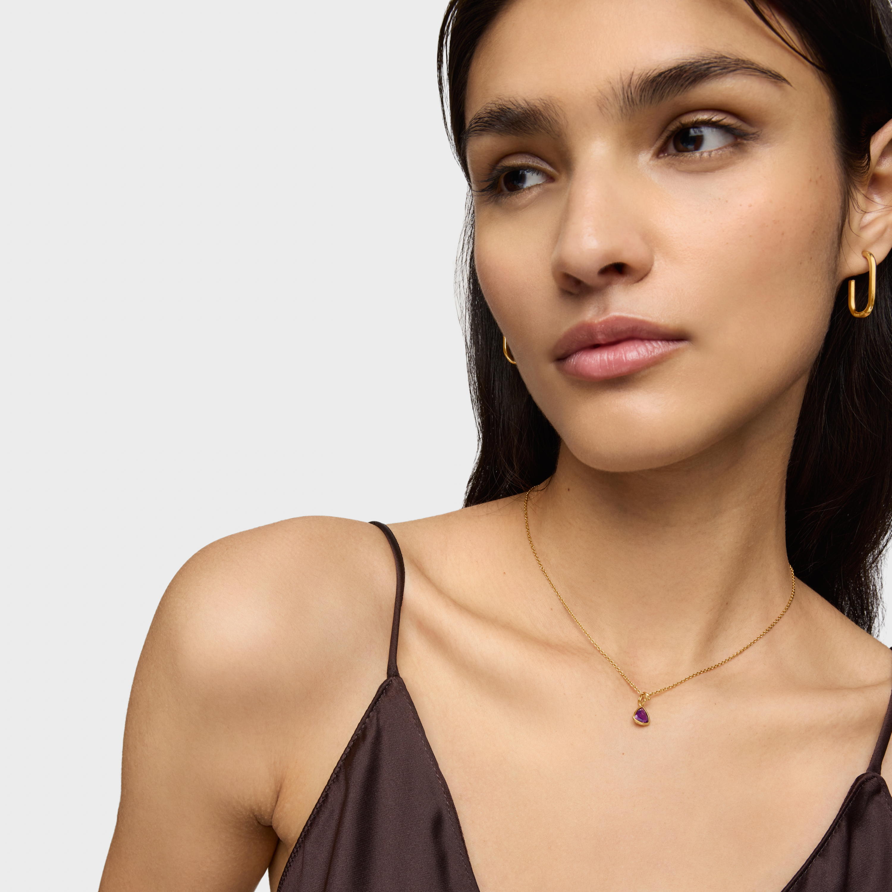 Small 18K gold vermeil Pendant with rhodolite Medallions