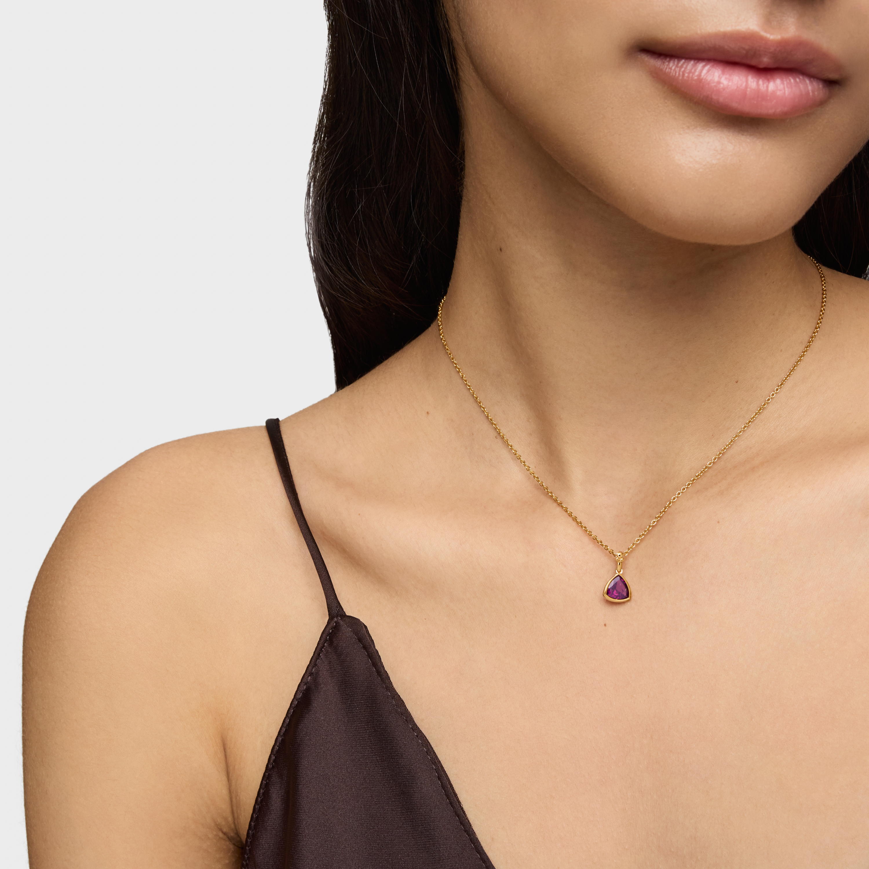 Small 18K gold vermeil Pendant with rhodolite Medallions