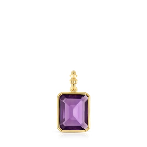 Small 18kt gold plating over silver Pendant with amethyst Medallions