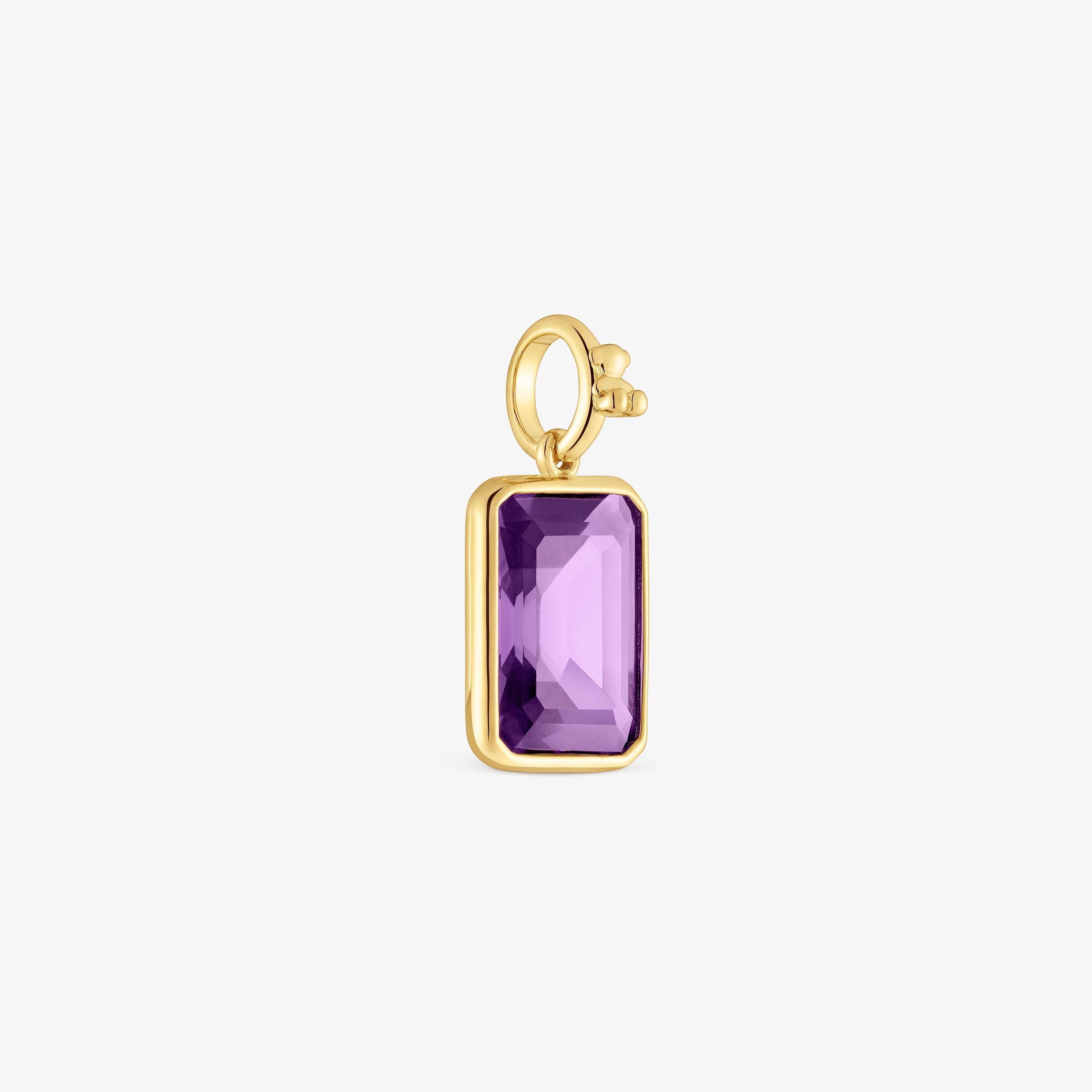 Small 18K gold vermeil Pendant with amethyst Medallions