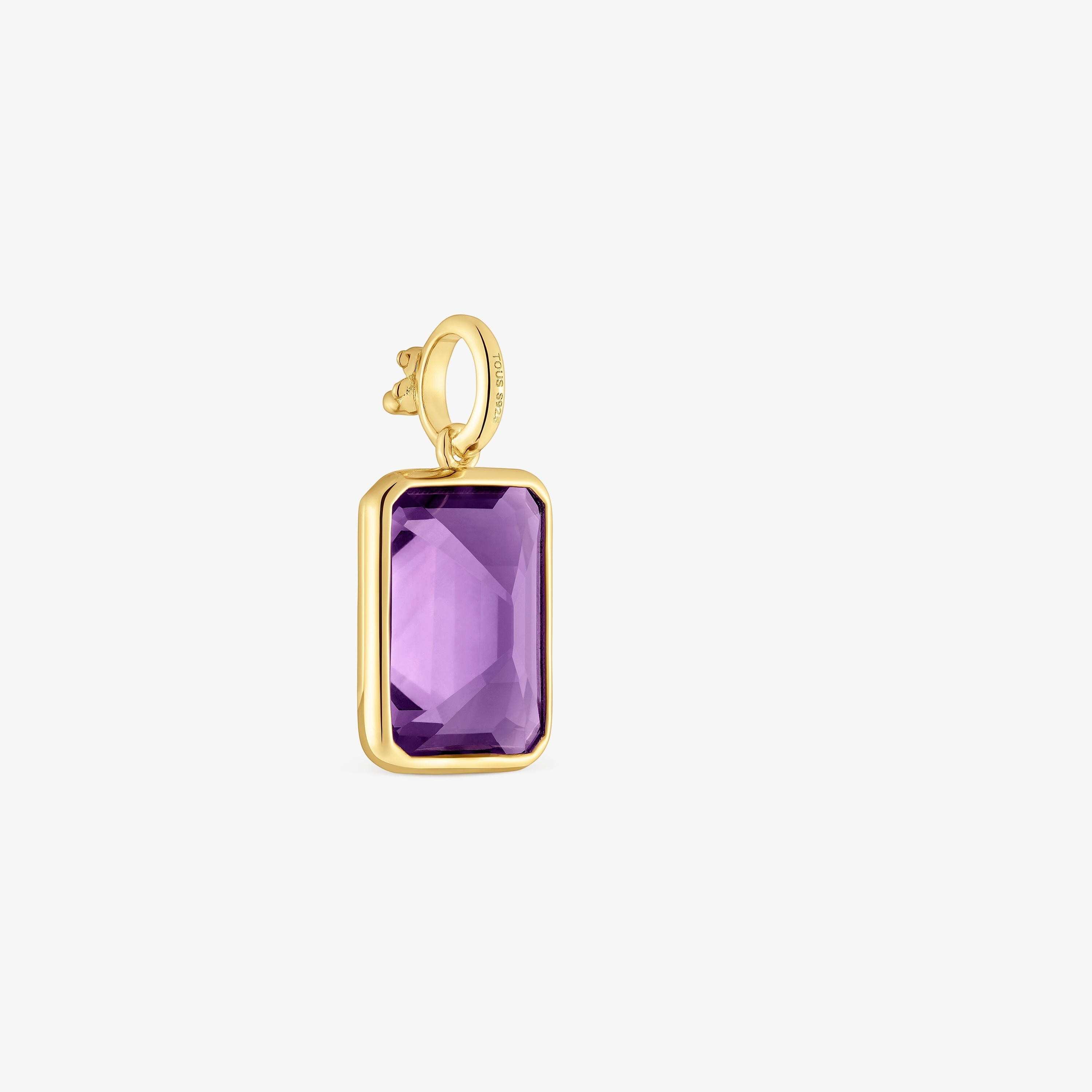 Small 18K gold vermeil Pendant with amethyst Medallions
