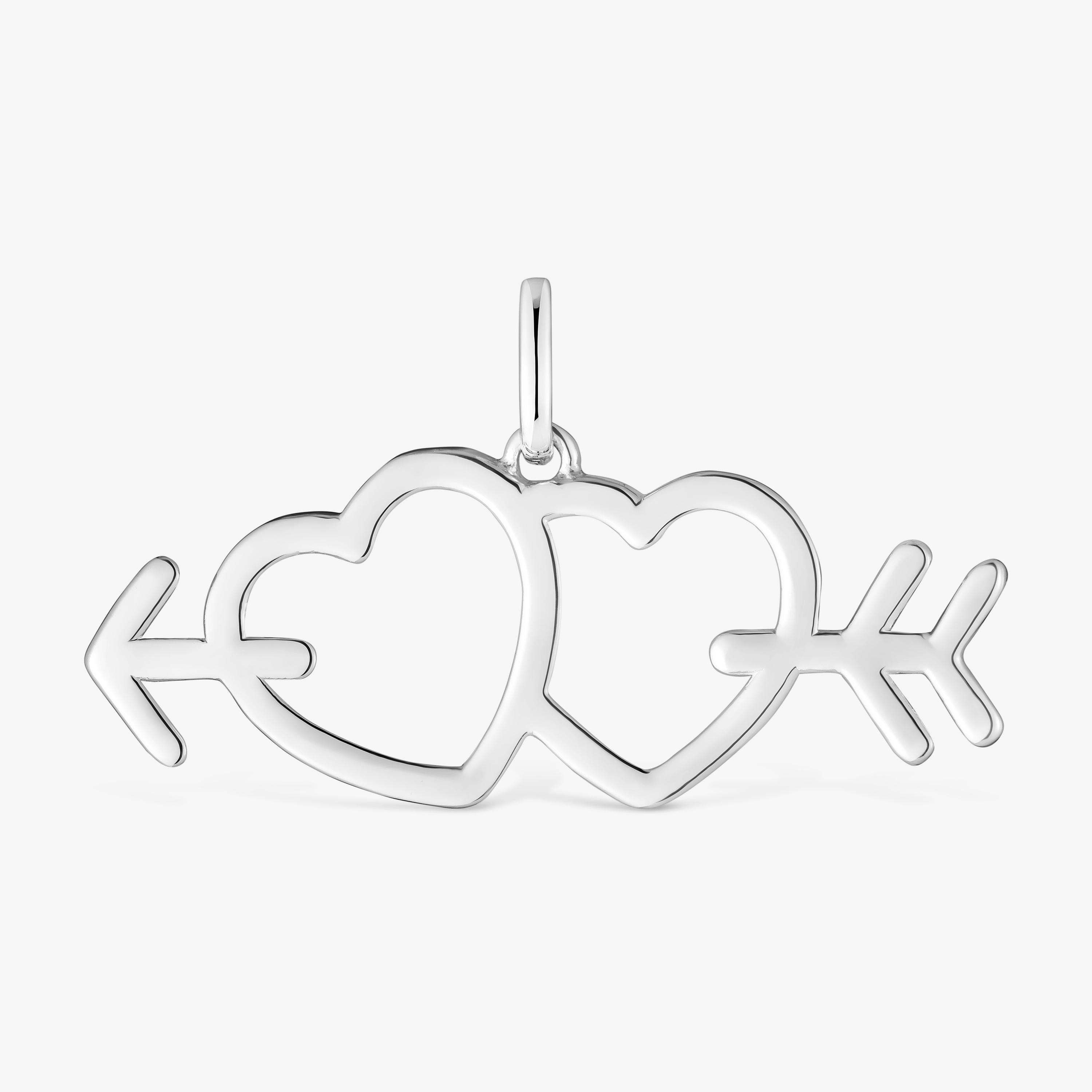 Silver pendant with arrow/heart motifs Medallions