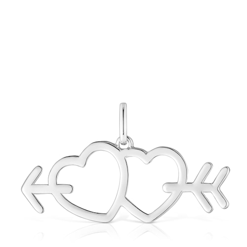 Colgante de plata motivos flecha-corazón Medallions