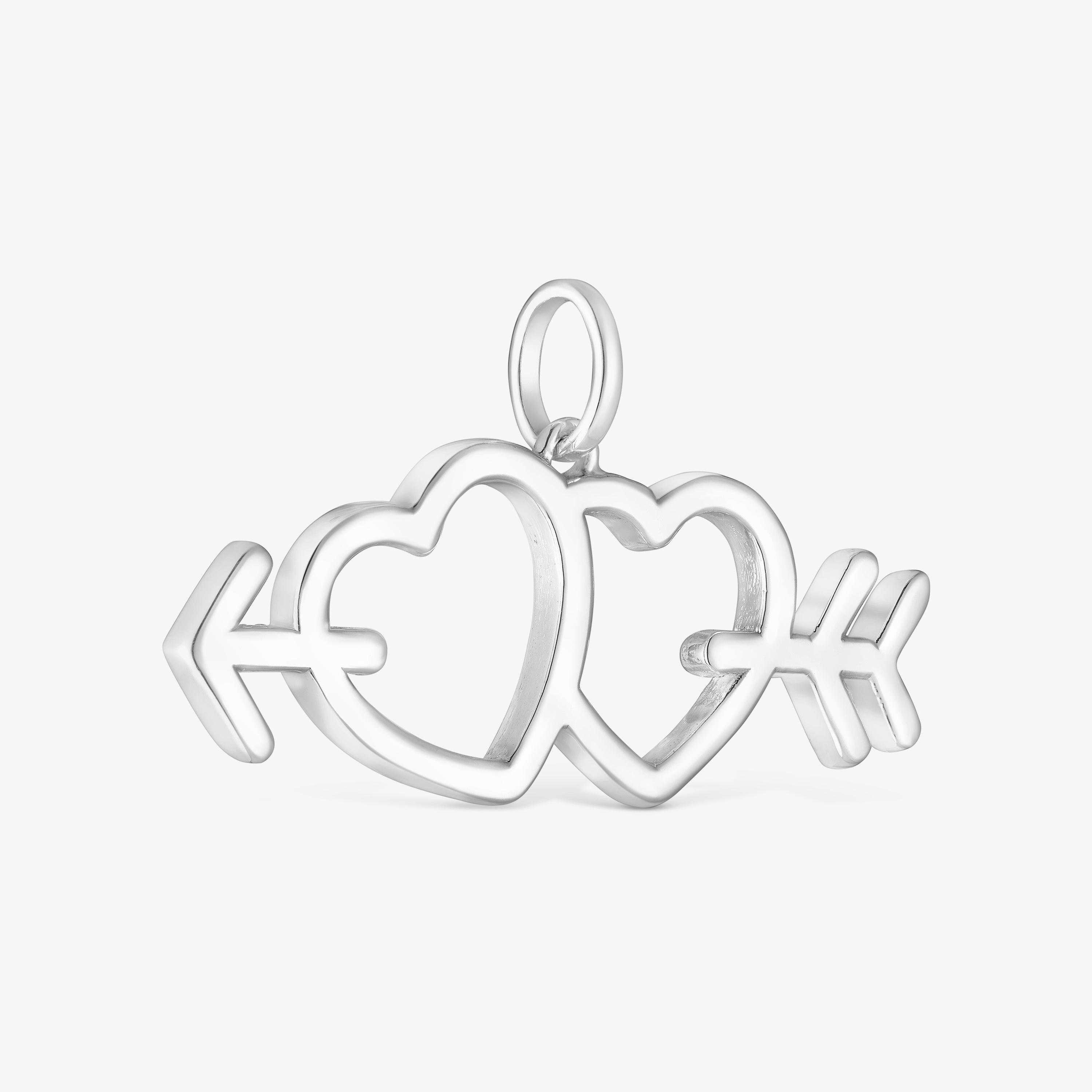 Silver pendant with arrow/heart motifs Medallions
