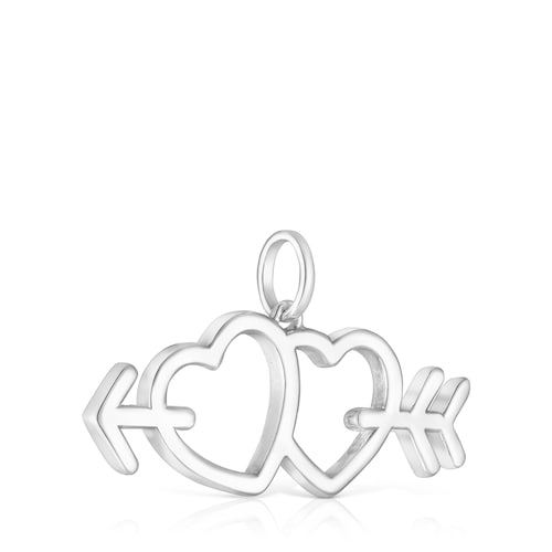 Colgante de plata motivos flecha-corazón Medallions