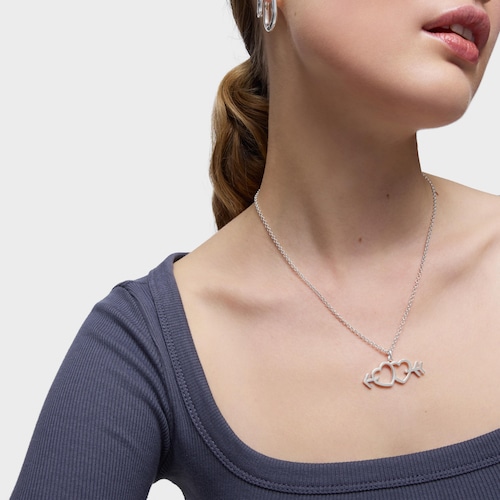 Colgante de plata motivos flecha-corazón Medallions
