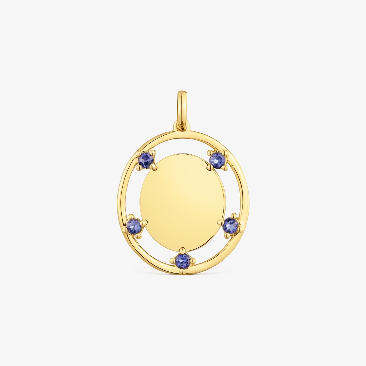 Tous - Colgante Medalla De Oro Y Iolitas Tous Basics - Azul