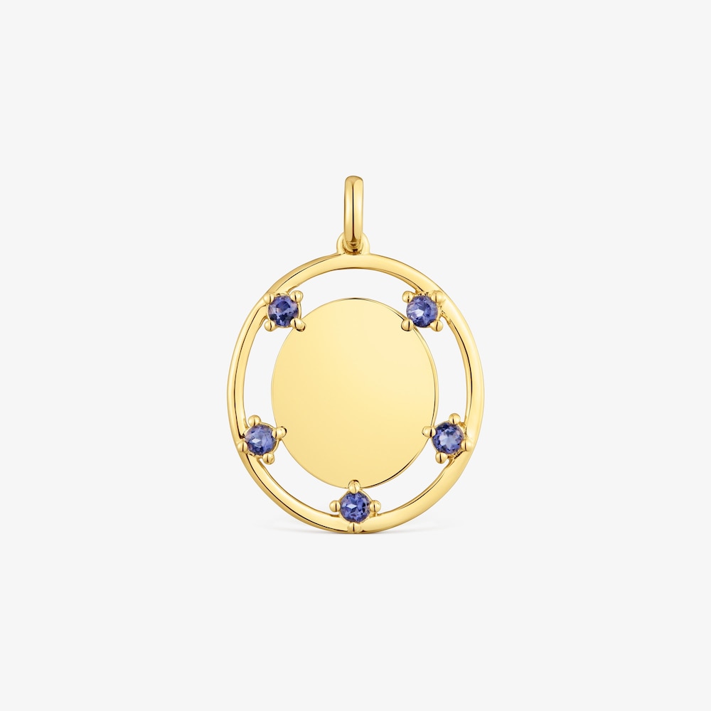 Medaillon-Anh&auml;nger TOUS Basics aus Gold mit Iolithen