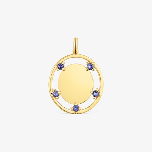 Penjoll medalla d'or i iolites TOUS Basics