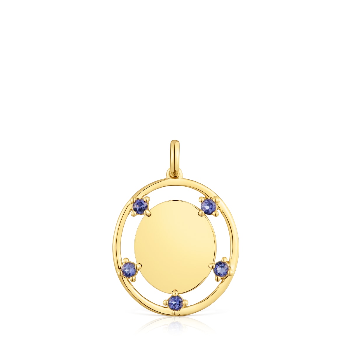 Gold medallion Pendant with iolites TOUS Basics
