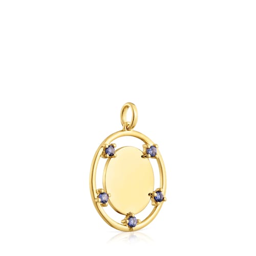 Gold medallion Pendant with iolites TOUS Basics
