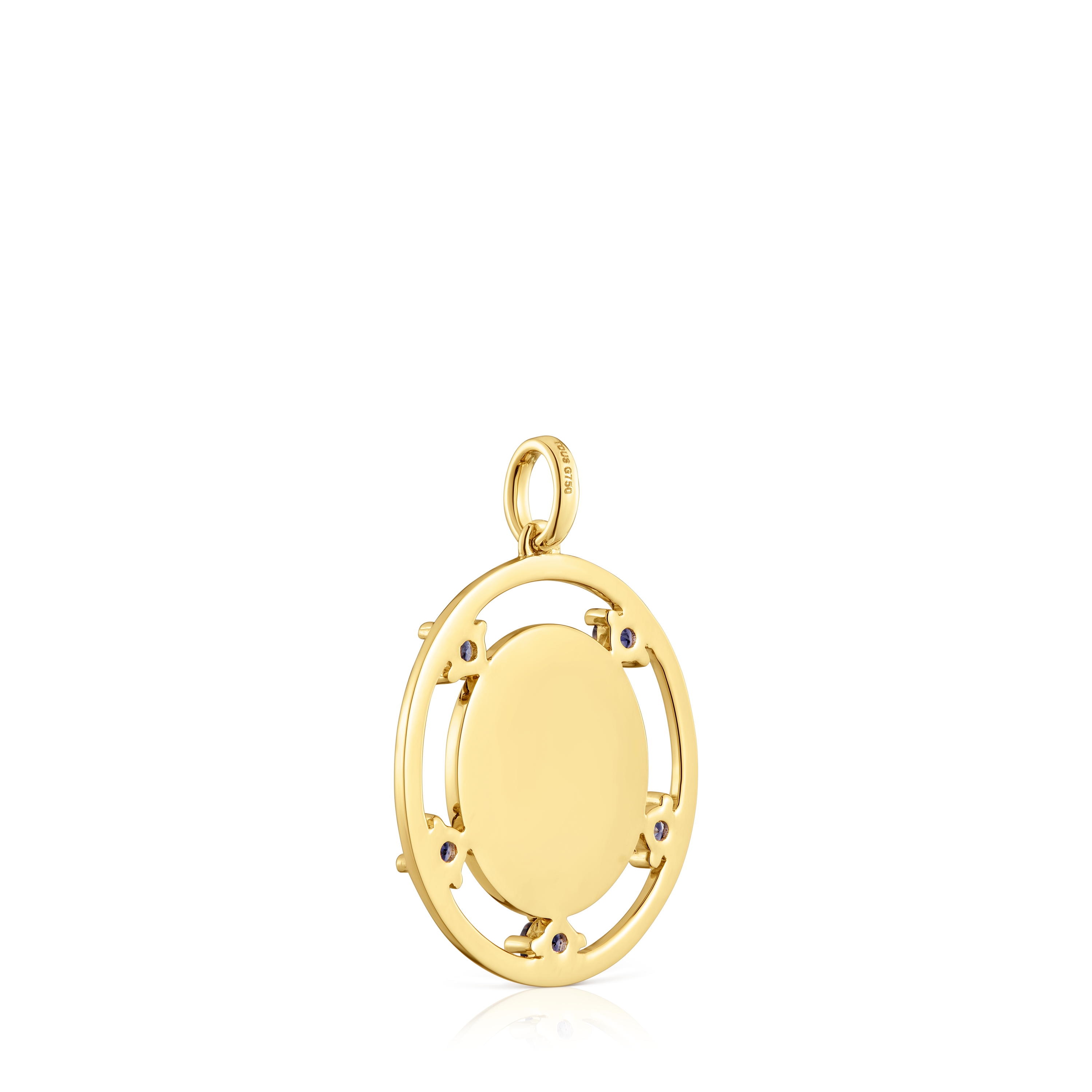 Gold medallion Pendant with iolites TOUS Basics