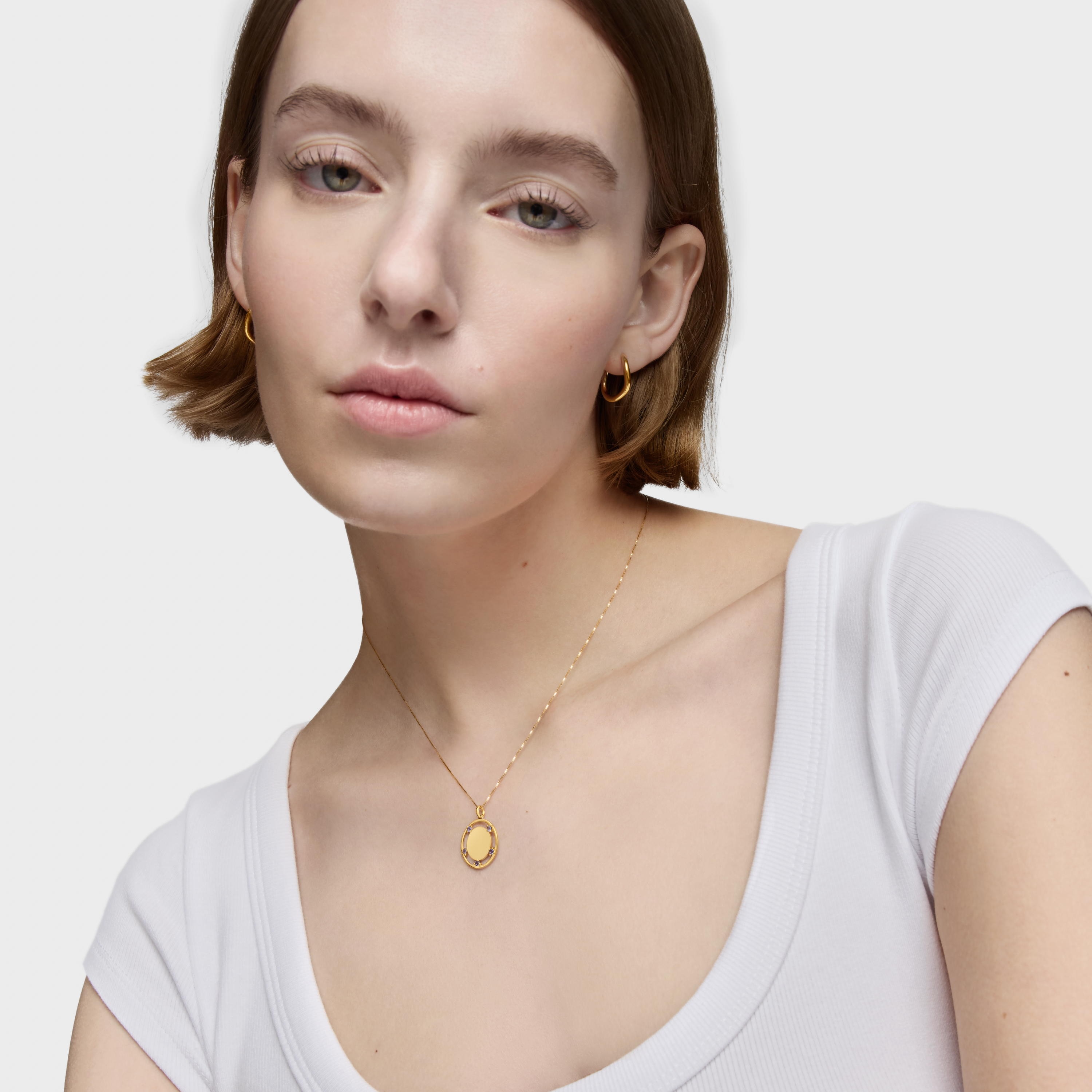 Gold medallion Pendant with iolites TOUS Basics