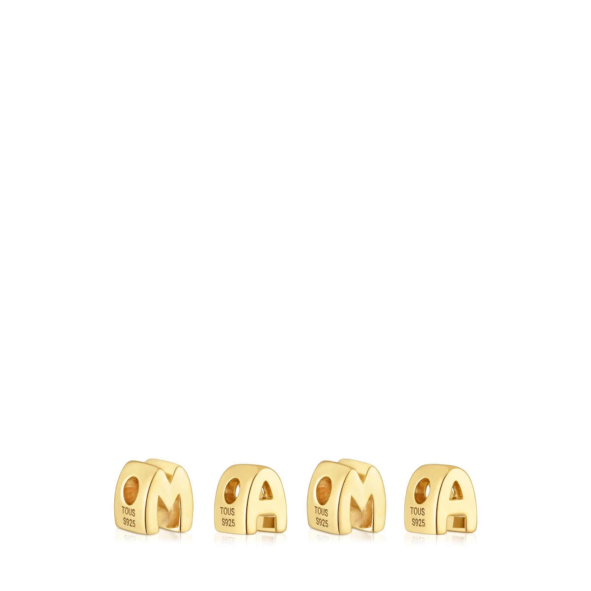 18kt gold plating over silver pack of Charms TOUS Mama
