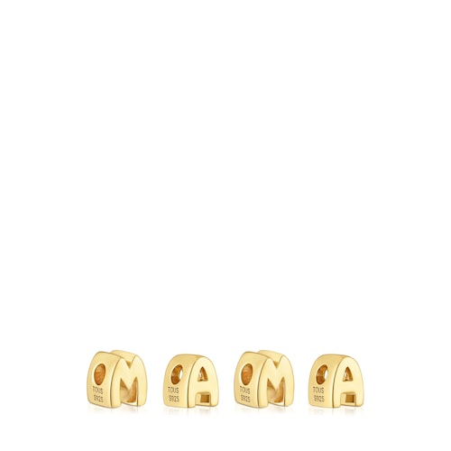 Pack charms TOUS Mama con baño de oro 18 kt sobre plata