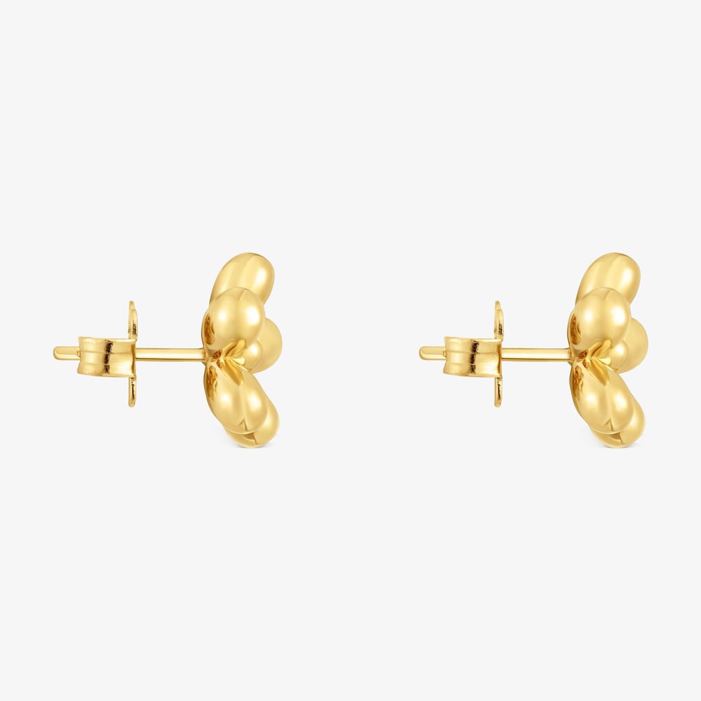Pendientes flor con ba&ntilde;o de oro de 18&nbsp;kt sobre plata Daisy