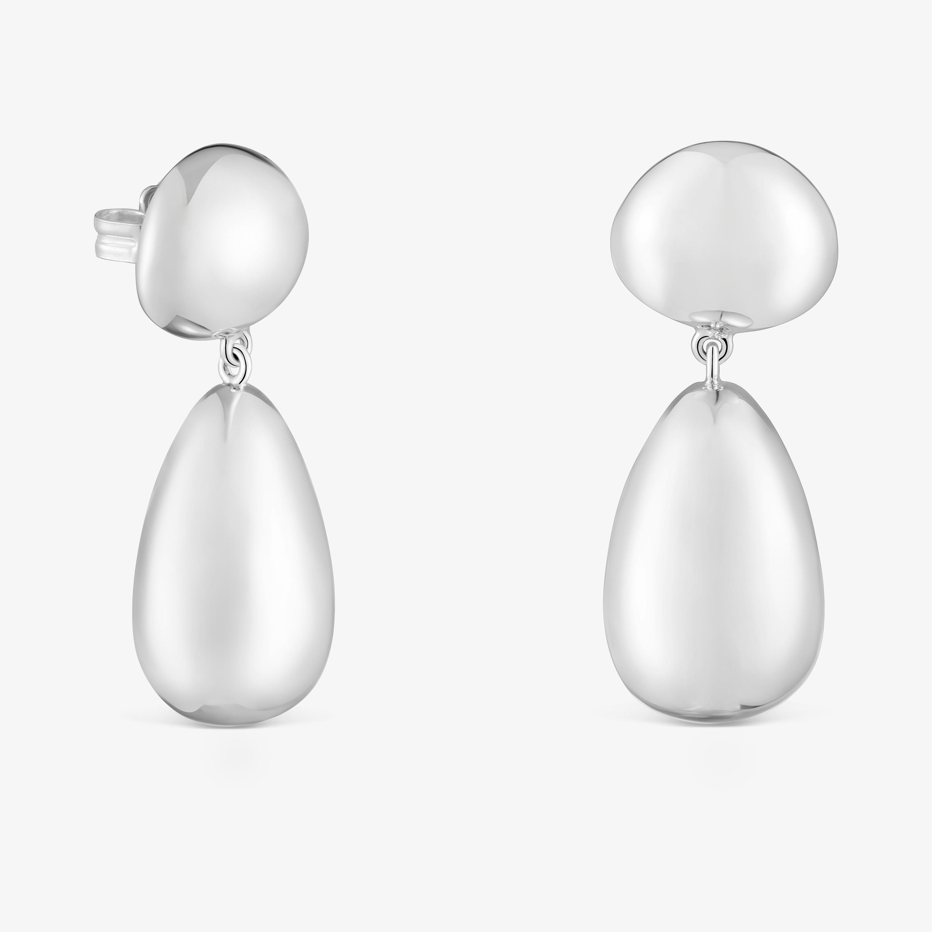 Long silver Earrings Daisy