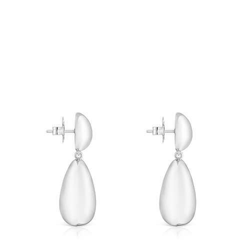 Long silver Earrings Daisy