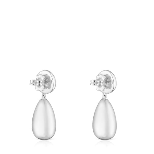 Long silver Earrings Daisy