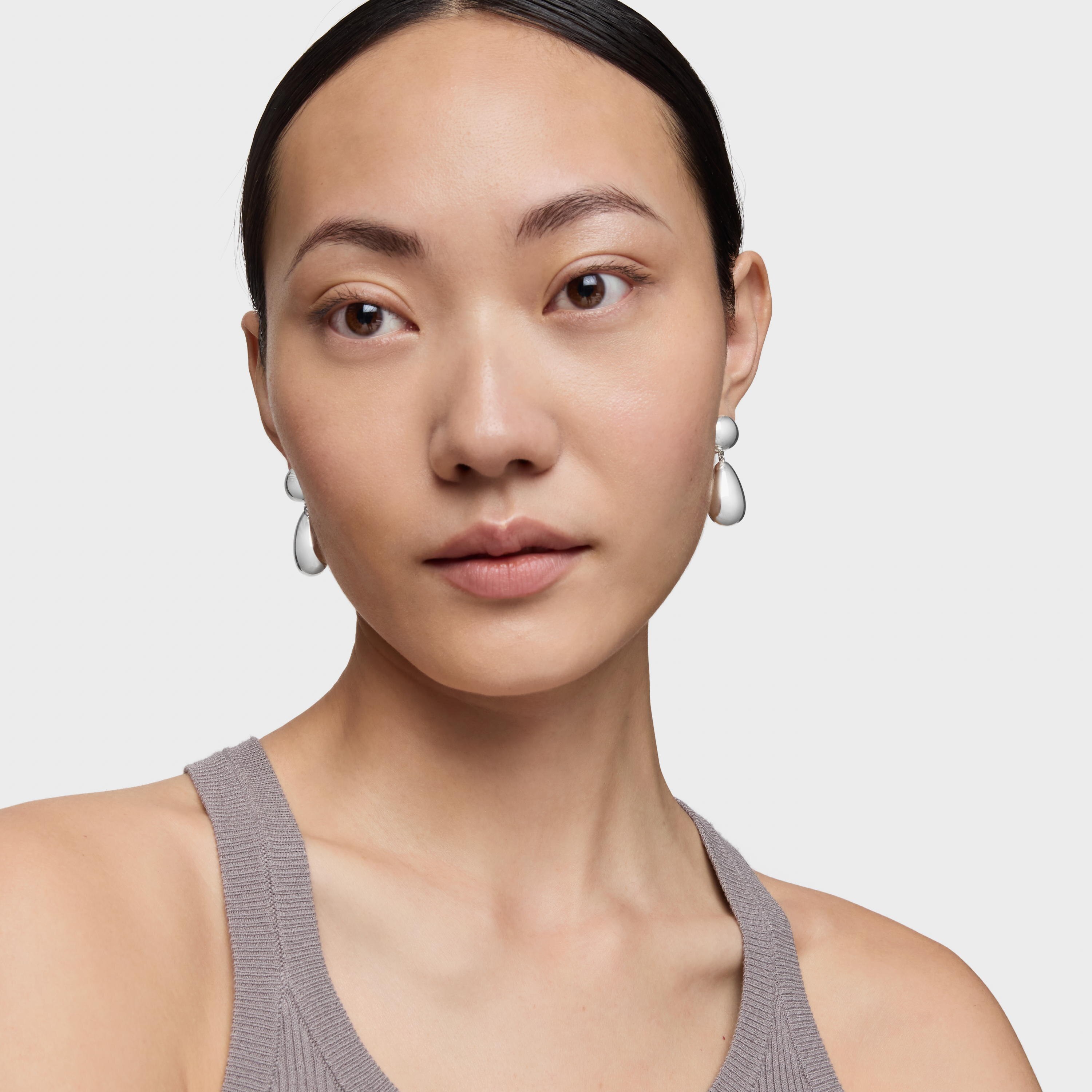 Long silver Earrings Daisy