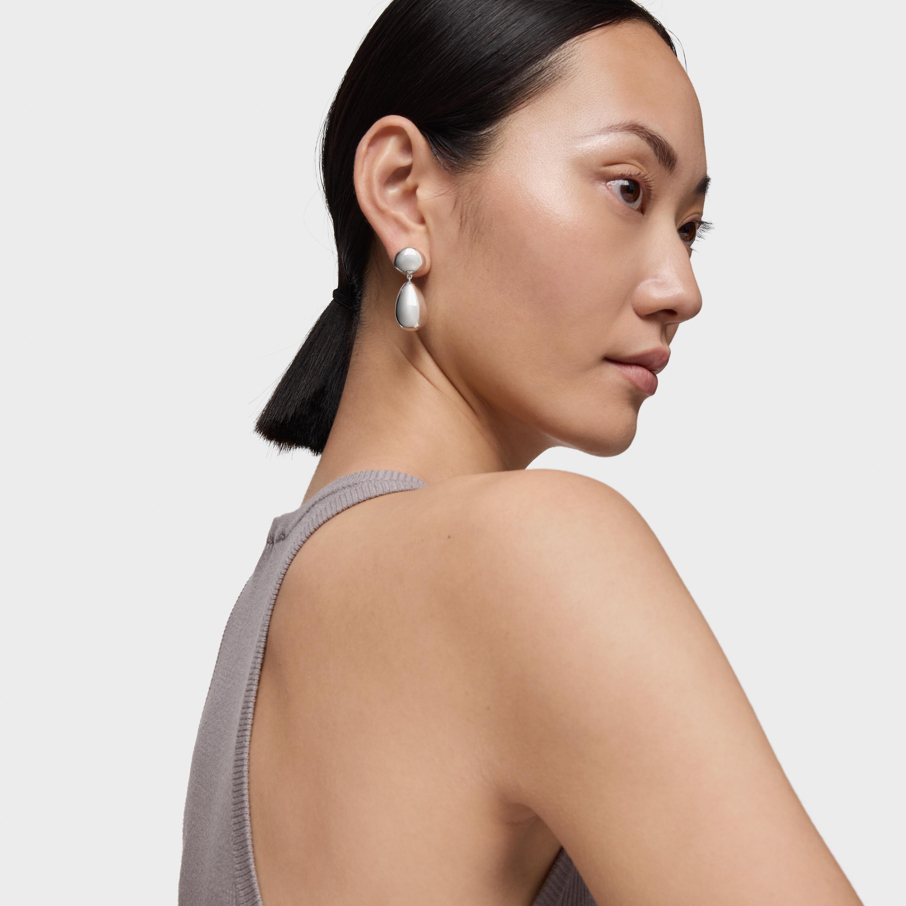 Long silver Earrings Daisy