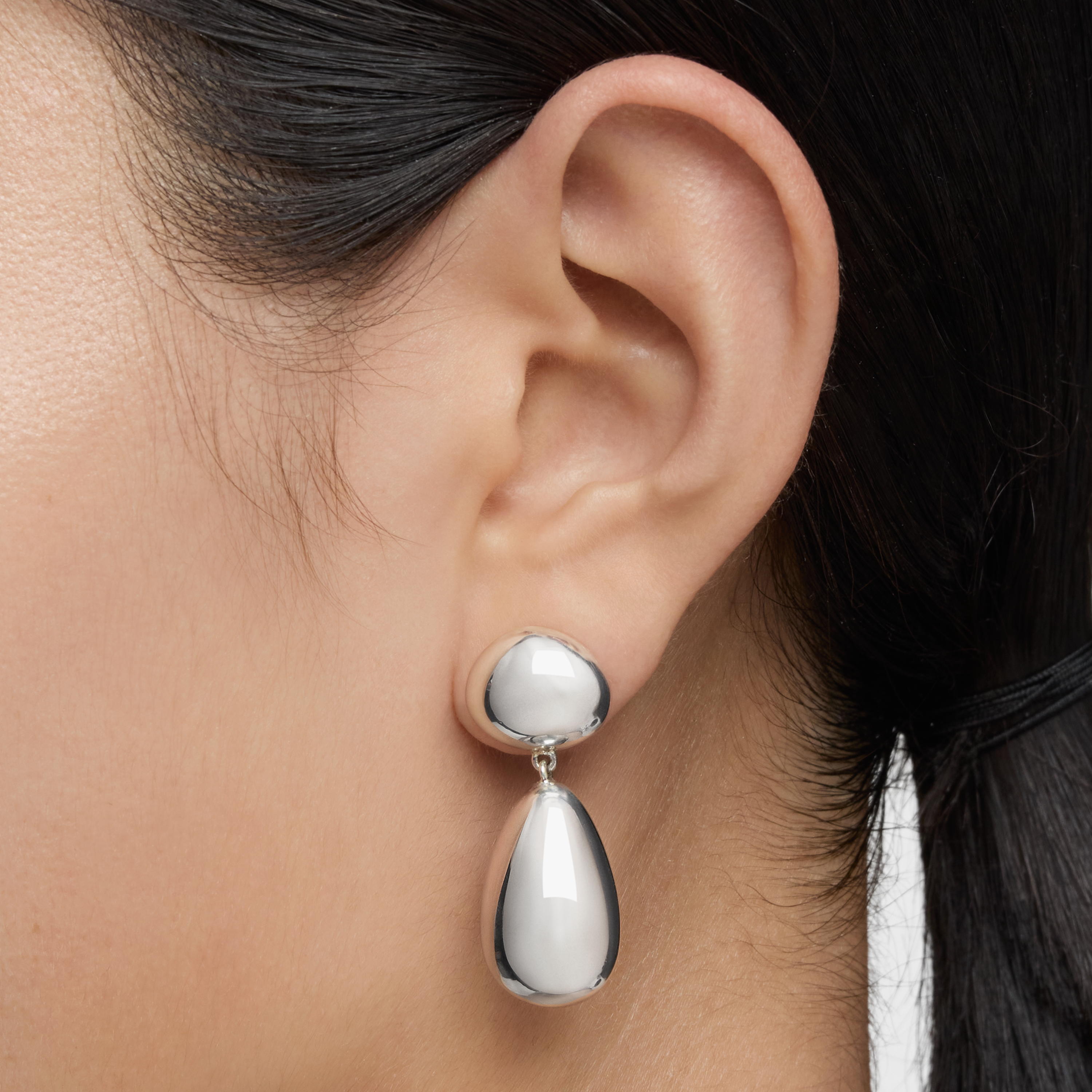 Long silver Earrings Daisy