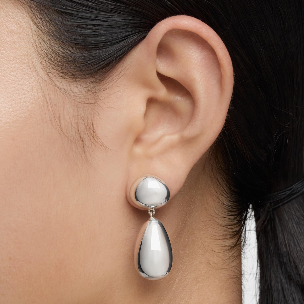 Pendientes largos de plata Daisy