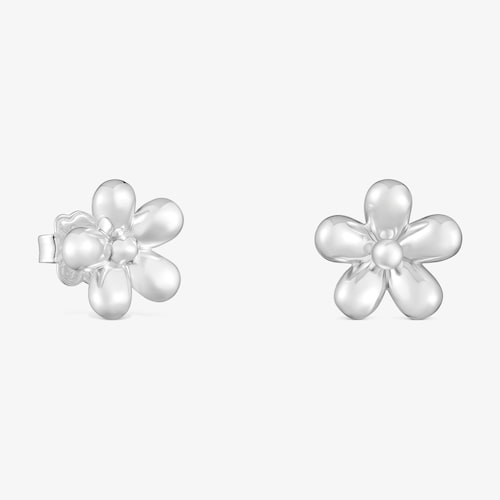 Kolczyki ze srebra z motywem kwiatu Daisy