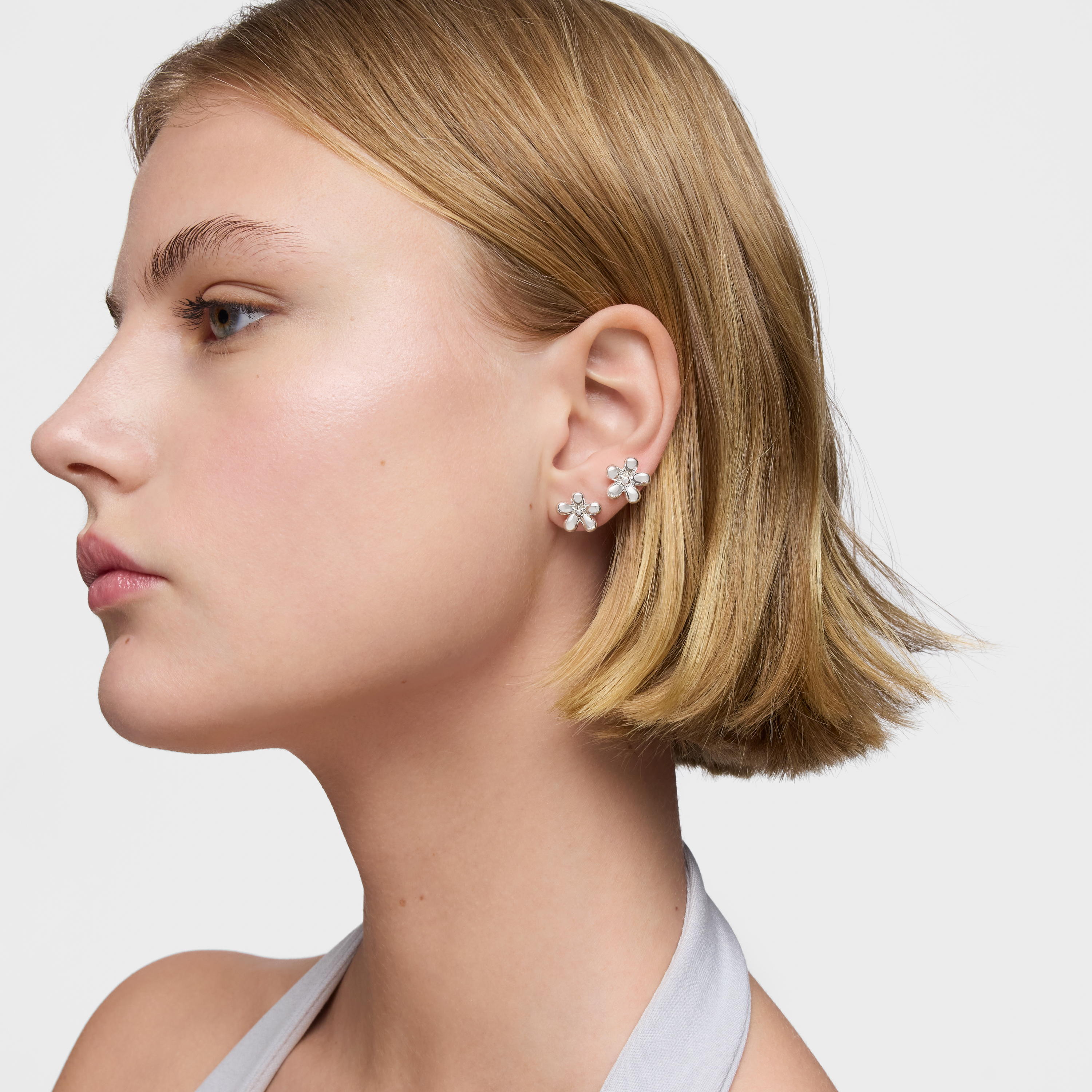 Silver flower Earrings Daisy