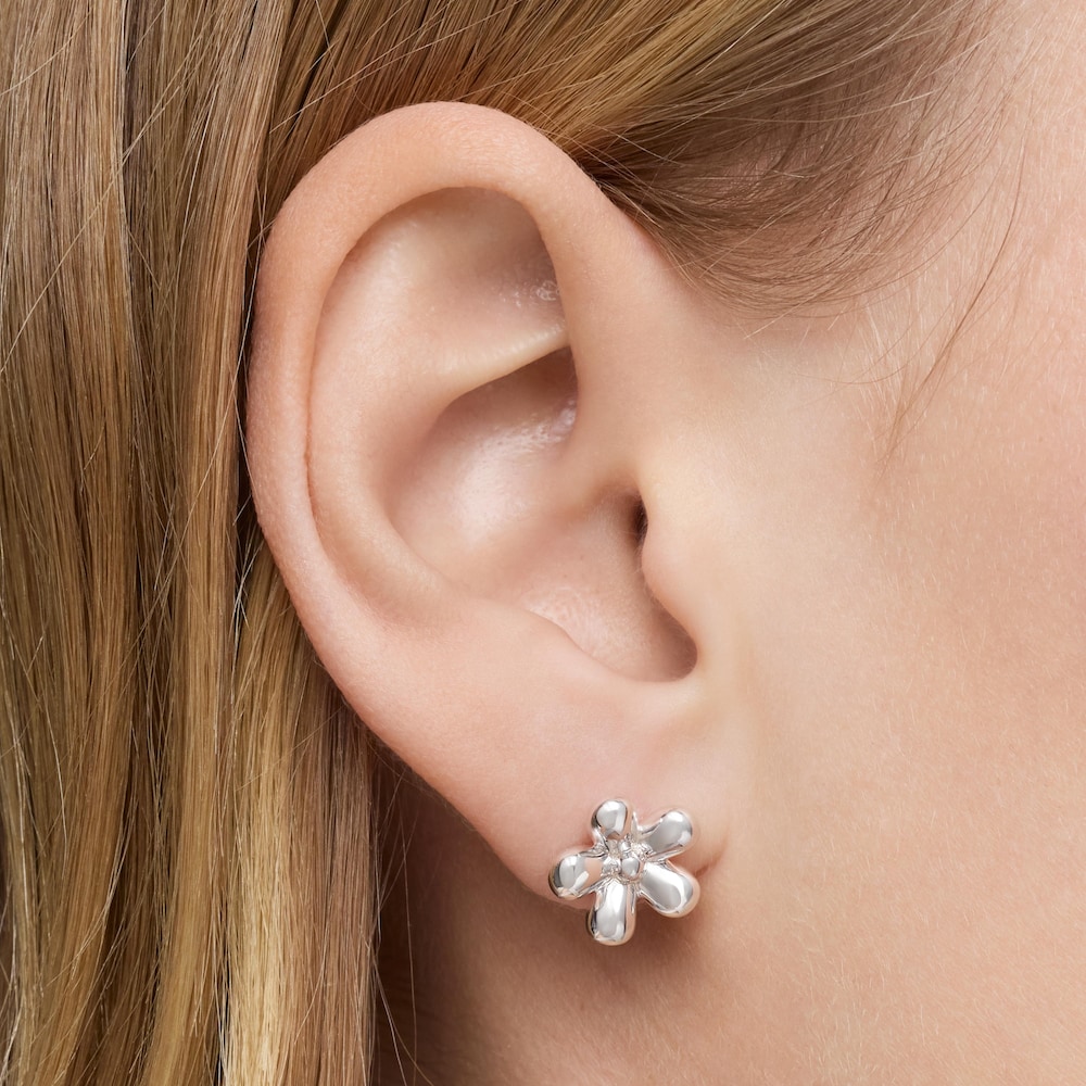 Pendientes flor de plata Daisy image number 5